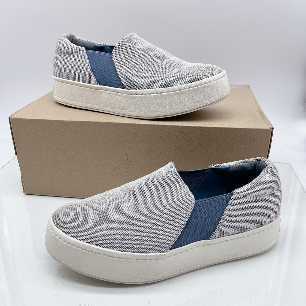 Vince Warren Women's Platform Fashion Sneakers Loafers White Blue EU 38.5 US 8.5